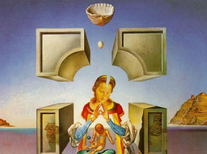 Detalle del primer estudio para la Madona de Port-Lligat, de Dalí