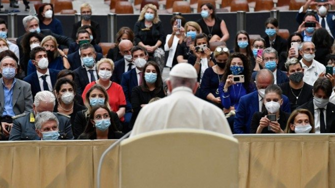 El Papa Francisco, con las Comunidades Laudato si'