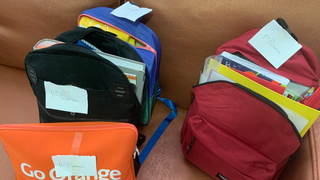 Mochilas equipadas por Mensajeros de la Paz