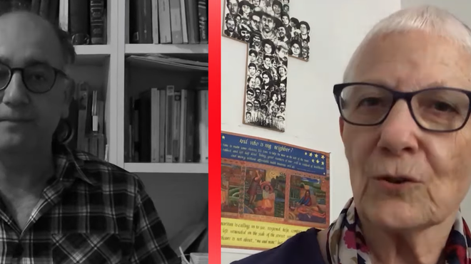 Luigino Bruni y Marie Dennis de Pax Christi Internacional