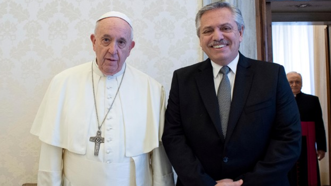 El Papa Francisco y Alberto Fernández