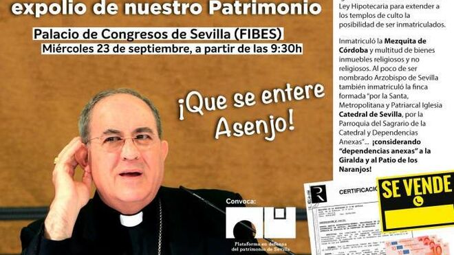 Cartel anunciador de la protesta contra Asenjo