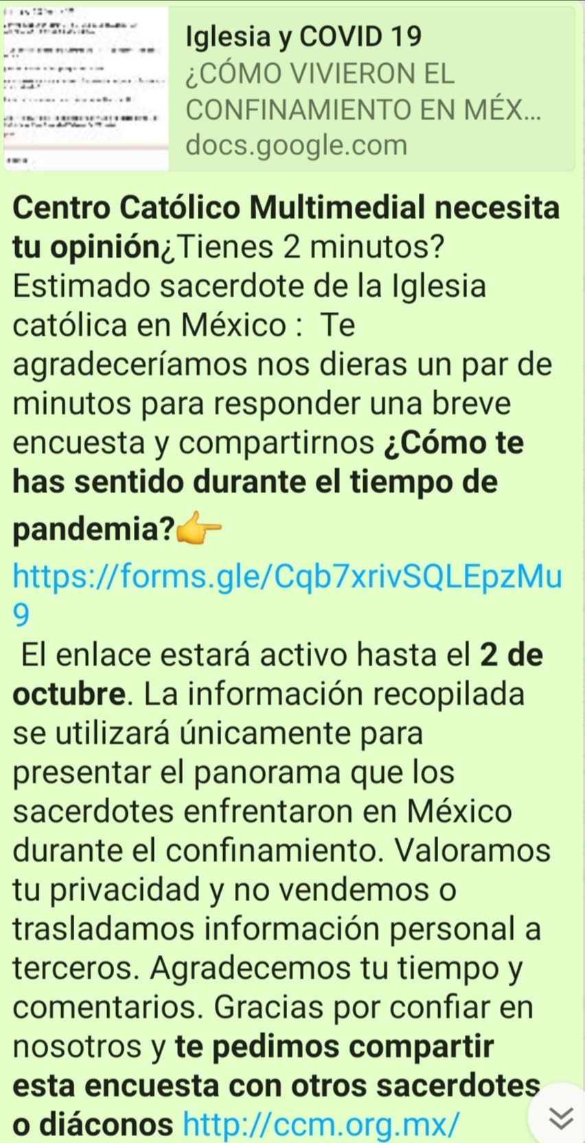 Encuesta CCM