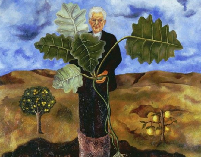 Detalle de "Retrato de Luther Burbank", F. Kahlo