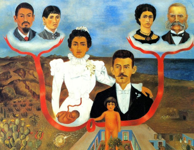 "Mis abuelos, mis padres y yo", Frida Kahlo