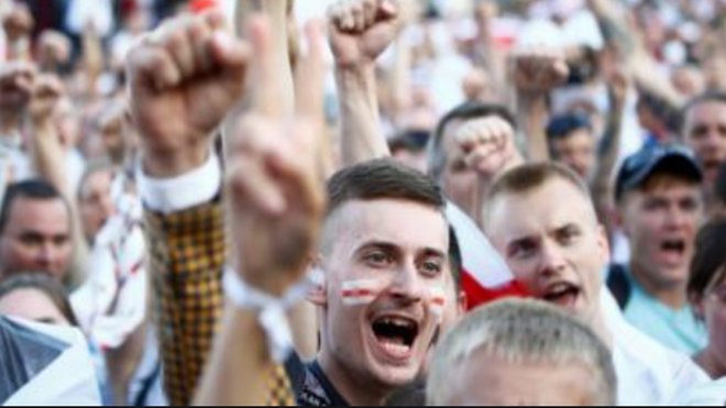 Manifestantes en Bielorrusia
