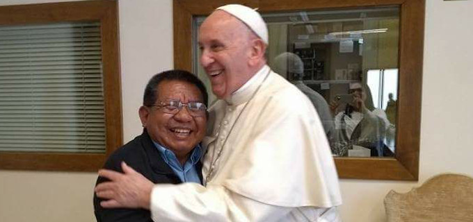 Padre Justino con el Papa Francisco