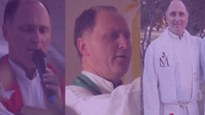 El padre Jorge Vaudagna en las imágenes difundidas por el obispado