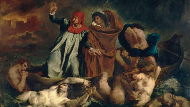 "La barca de Dante", E. Delacroix