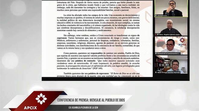 Mensaje de los obispos de México al término de la 109 Asamblea de la Conferencia del Episcopado Mexicano