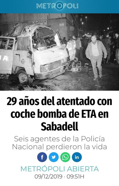 bomba de ETA en Sabadell