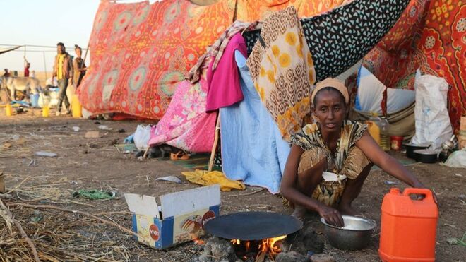 Refugiados en la zona del Tigray