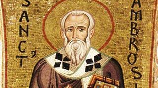 San Ambrosio ( Aclamado obispo por el pueblo antes de ser bautizado)