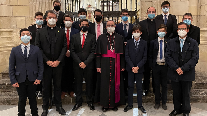 Valera, con los seminaristas de Murcia