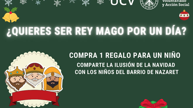 Campaña solidaria de la UCV en Navidad destinada a niños sin recursos, personas en paro y ancianos internos en residencias