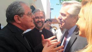 Monseñor Ojea y Alberto Fernández en Luján