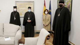 Carmen Calvo con los líderes ortodoxos