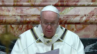 Francisco, durante la Misa del Gallo