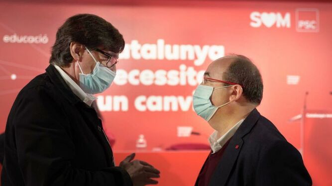 Salvador Illa, con Miquel Iceta