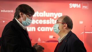 Salvador Illa, con Miquel Iceta