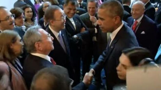 Barak Obama y Raúl Castro