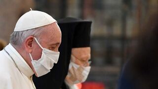 El Papa Francisco junto al Patriarca Ecuménico de Constantinopla, Bartolomé I