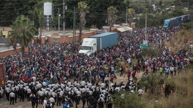 Caravana de migrantes reprimida en Guatemala