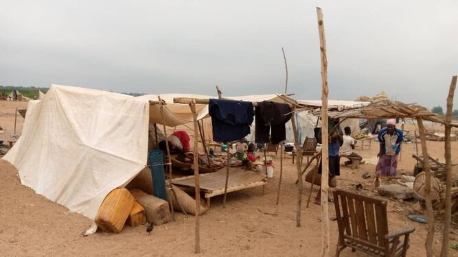 Las lonas de los refugiados en Bangassou