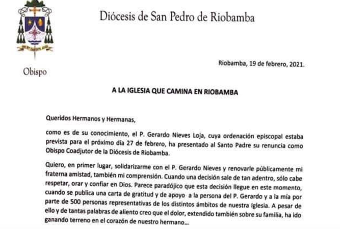 Carta de monseñor Parrilla