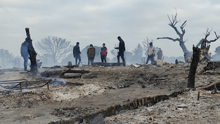 Incendio en un asentamiento de Palos de la Frontera