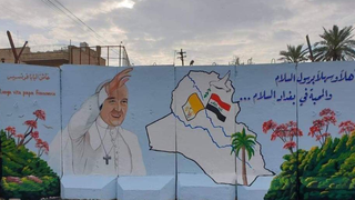 Mural del Papa en Irak