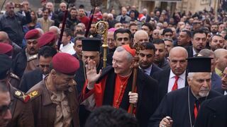 Parolin, durante su visita de 2018 a Irak