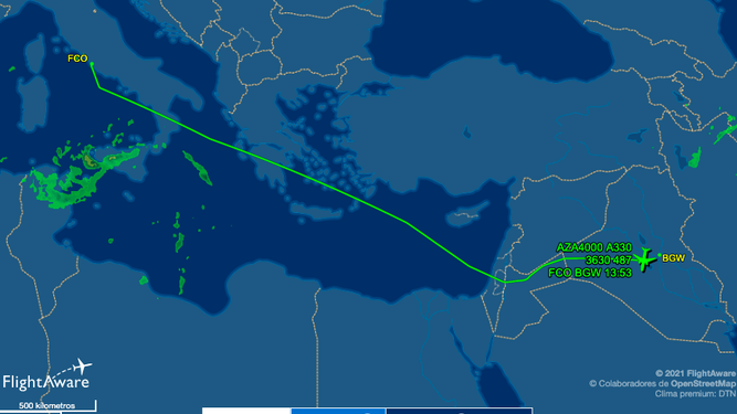 Trayecto del vuelo papal