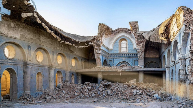 Iglesia destruida en Mosul
