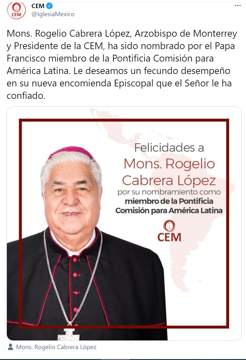 Mons. Cabrera Pontificio Consejo