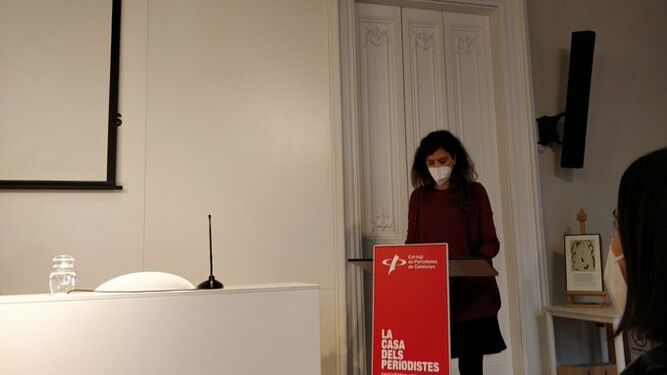 Mª Ángeles Fernández en su discurso de agradecimiento por la concesión del premio.
