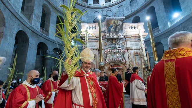 Pizzaballa, entrando en el Santo Sepulcro