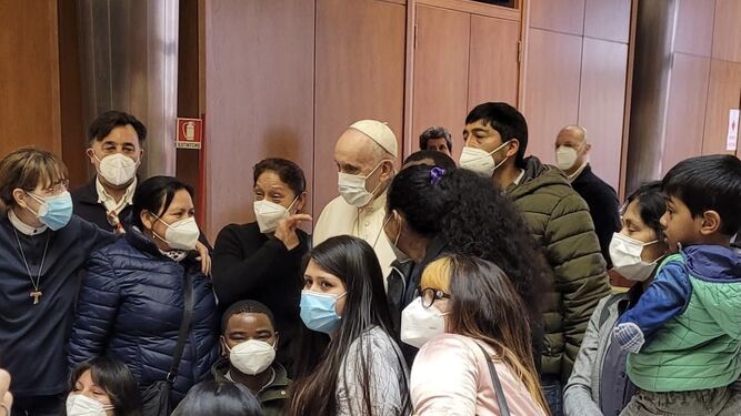 Francisco, con algunos de los vacunados