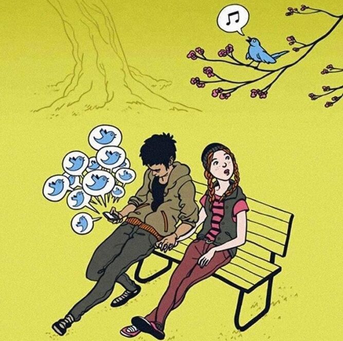 Ignorar al otro por el móvil
