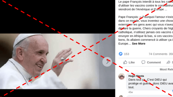 Fake news: El Papa no prohíbe vacunarse a los católicos de África