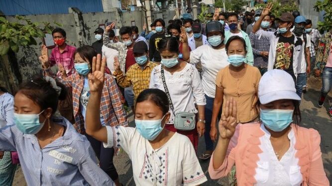 Myanmar. Protestas contra el golpe de 2021