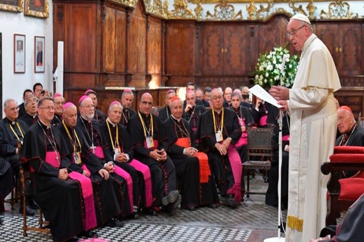 Obispos chilenos con el Papa Francisco