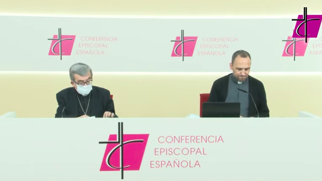 Luis Argüello, y Josetxo Vera, en rueda de prensa