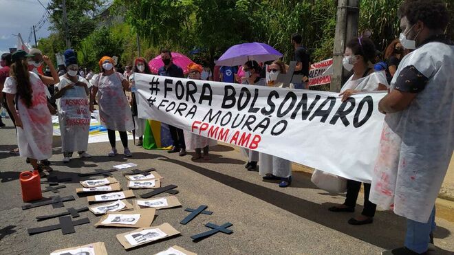 Protestas contra Bolsonaro en Manaos