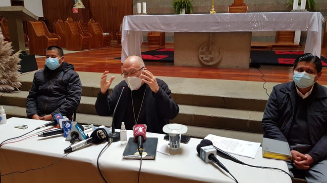 Julio Parrilla, en la rueda de prensa en la catedral