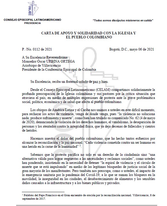 CELAM carta a CEC 1