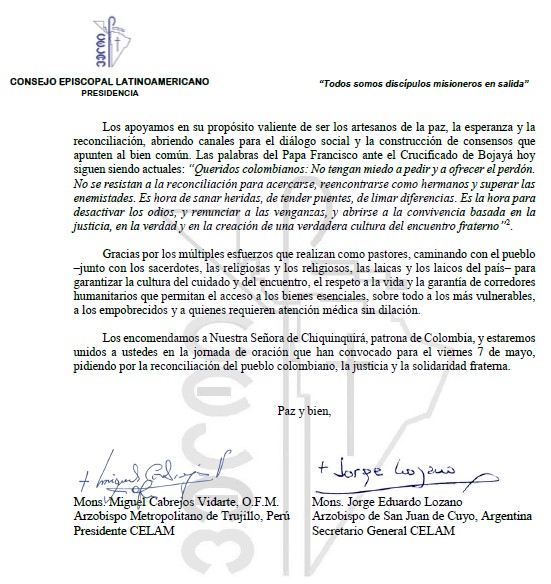 CELAM carta a CEC 2