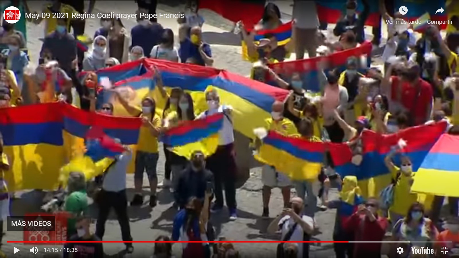 COLOMBIANOS EN PLAZA SAN PEDRO 9 MAYO 2021