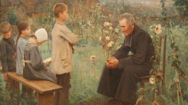 La lección de catequesis. Jules Alexis Muenier