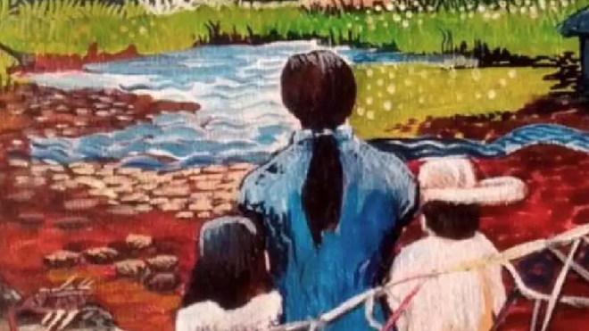 Familia y laguna